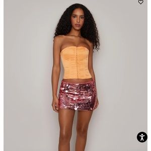 Danielle Guizio LOW RISE PAILLETTE SKIRT